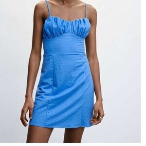 Mango Vibrant Blue Mini Dress